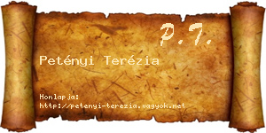 Petényi Terézia névjegykártya