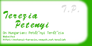 terezia petenyi business card